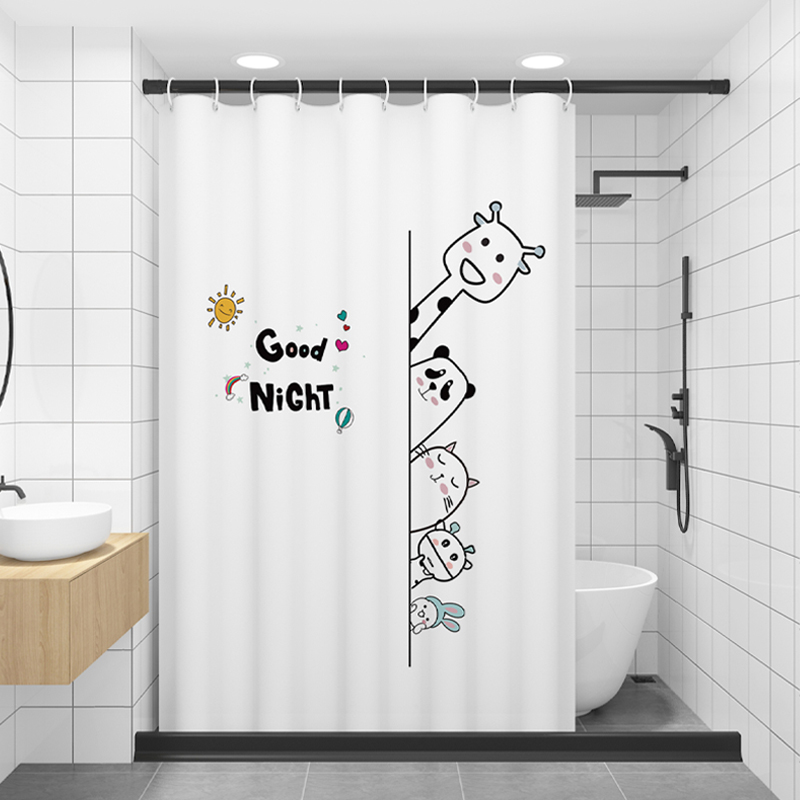 Magnetic Attraction Bathroom Water Retaining Bath Curtain Suit Upscale Bathroom Free of perforated Dressing Room Waterproof Partition Pull Curtain Water Curtain