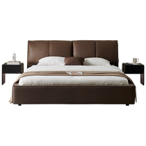 Quanyou Home Italian Minimalist Leather Bed Bedroom Elephant Ears Do Not Disturb Each Other Double Upholstered King Bed 116073