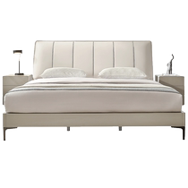 Quanyou Home Modern Simple 1 5m Single Leather Art Bed Master Bedroom Wardrobe Mattress Bedside Table 126356
