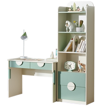 Quanyou Home Student Study Desk Boys and Girls Bedroom Writing Desk Desk Bookcase Combination Furniture 121351