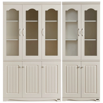 Quanyou Home Bookcase Storage Storage Cabinet Korean Pastoral High Cabinet Assembly Two-Door Three-Door Combination Bookcase