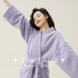 Демисезонный коралловый бархатный банный халат для влюбленных, длинная зимняя пижама, увеличенная толщина