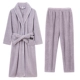 Женский халат Roland в фиолетовую полоску с лацканами + пижамные штаны