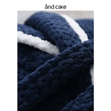 Мужской демисезонный коралловый бархатный банный халат для влюбленных, длинная утепленная фланелевая пижама, длина макси, увеличенная толщина