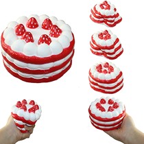Slow rebound decompression bread squishy simulation strawberry cake pendant decompression vent ball pinch music toy