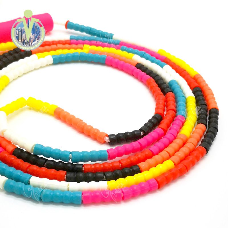DIY adult fitness student skipping rope, bamboo and bead section skipping rope pattern beads entry-level rope core accessories 32 capsules