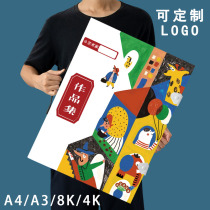 Portable 4K album portfolio poster album A3 certificate storage folder information album 8K collection folder art A4 folder