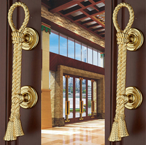 Door handle Wooden door Glass door open installation push-pull door handle Central European antique green bronze KTV handle 310