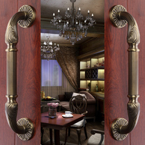 Door handle Wooden door Glass door Surface mounted sliding door handle Door handle European antique handle Green bronze 328