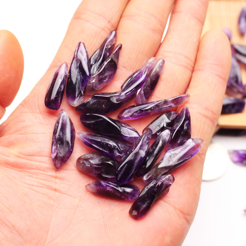 Dễ dàng pha lê cạnh tinh thể sỏi thạch anh tím tự nhiên đồ trang trí sỏi gốc đá đánh bóng lớn hình con chó dài dải hình thô - Trang trí nội thất tự trang trí phòng ngủ handmade