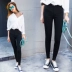 Quần ma thuật đen 2018 mùa đông mới cộng với quần legging nhung dày mặc phụ nữ có phần mỏng là quần bút chì chân mỏng Khởi động cắt