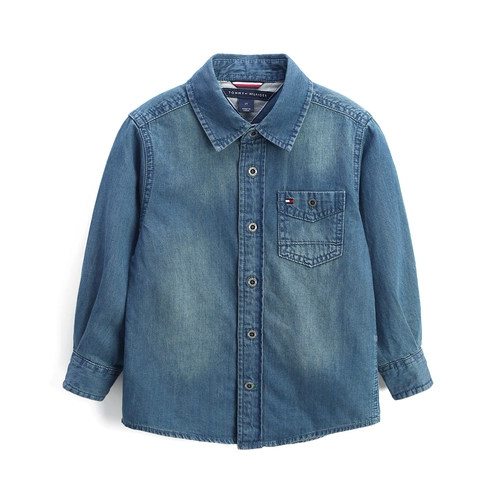 Осенняя рубашка для мальчиков, синяя цветная джинсовая куртка для отдыха, подходит для подростков