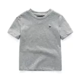 Хлопковая летняя одежда, летняя футболка для мальчиков для отдыха, впитывает пот и запах, короткий рукав, в западном стиле, европейский стиль