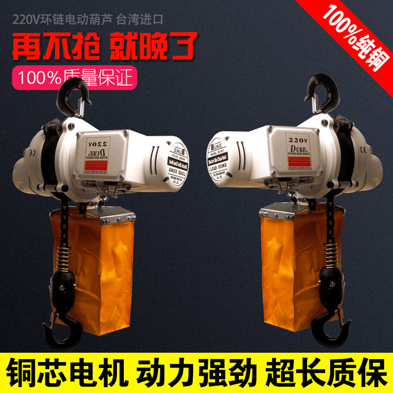 Imported 220V chain electric crane 220V chain hoist 500kg 1 ton chain electric crane