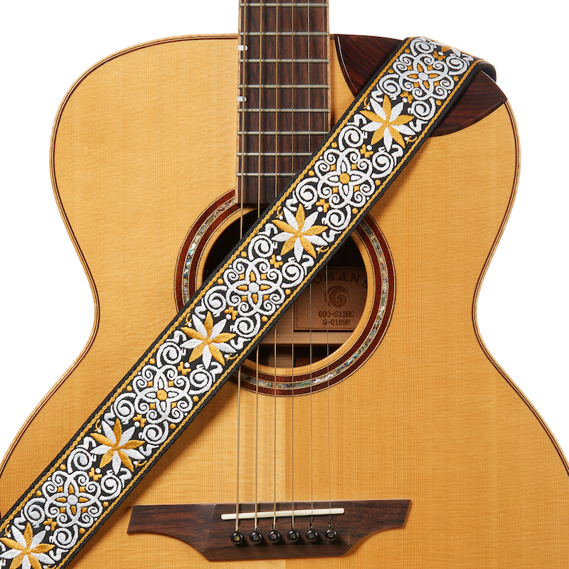 Amumu Amumu personality embroidery Folk retro guitar with acoustic guitar Electric Guitar Baby bag Bass