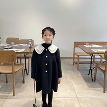 Girls double-sided cashmere coat 2022 autumn and winter childrens Korean style foreign style princess thickened baby woolen coat girl