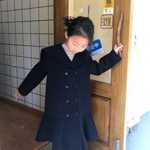 Girl Hepburn Double Face Cashmere Coat 2021 Autumn Winter Dress Children Foreign Air Trendy Baby Fur Coats Princess