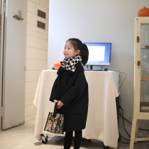 Boys and girls double-sided cashmere coat 2022 winter Korean style foreign style baby full wool double-breasted woolen coat