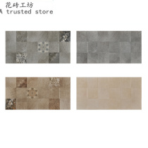 High and low gap lattice wood grain antique brick 300x600 Japanese American cultural brick background wall Balcony wall brick