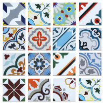 Retro color art tiles 200 tile floor tiles Antique living room balcony non-slip floor tiles Cement tiles
