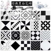 Nordic geometric black and white tiles 300x300 parquet tiles Kitchen bathroom floor tiles Restaurant KTV tile wall tiles