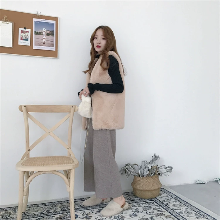Áo khoác lông nữ dài 2018 mùa đông mới thời trang áo khoác lông thú giả lông thỏ lông cỏ nữ