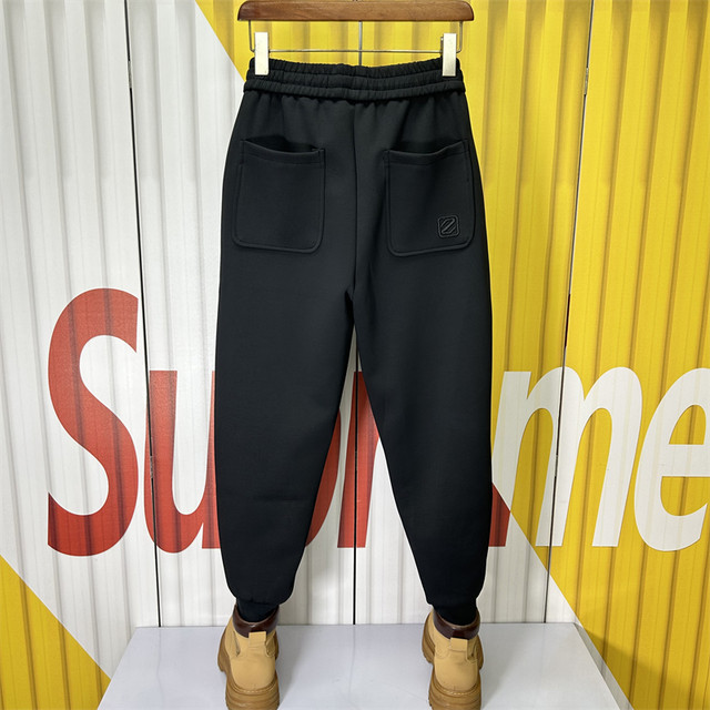 2024 Spring New Black Sweatpants Men's Korean Style Versatile Loose Leg Sweatpants Pleated Nine-Point Harem Pants