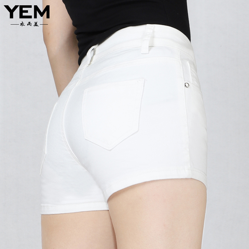 White Denim Shorts for Women, High-Waisted, Hip-Hugging, Tight-Fitting, Sexy, Summer 2026 New Style, Stretchy, Outerwear, Slimming Hot Pants, Korean Style