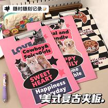 Acrylic file folder paper pad student test paper storage clip writing board stationery writing drawing board plywood board