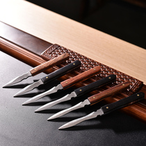 Puer tea knife tea needle Ebony Rosewood flower pattern steel tea spoon tea clip tea ceremony six gentlemen tea set accessories