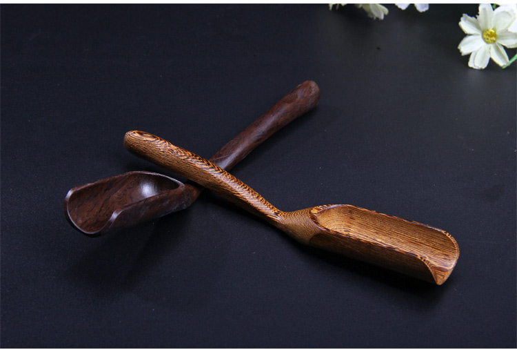 Trà tre xẻng mun muỗng cà phê trà muỗng rosewood trà trà muỗng kung fu trà thiết lập sáu quý ông phụ kiện đường