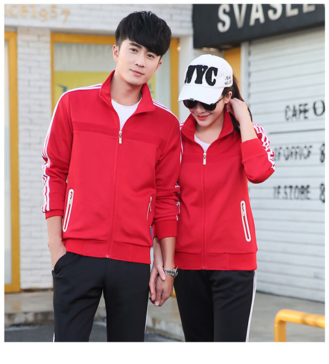 Bộ đồ thể thao mùa xuân và mùa thu Hàn Quốc Quần áo thể thao chạy bộ bằng lụa Nam Bộ đồ thể thao ngoài trời hai mảnh bộ thể thao nữ hàng hiệu