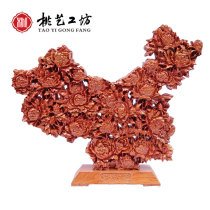 Peach wood carving splendid Chinese ornaments business gifts high-end customer leaders promotion office living room decorations