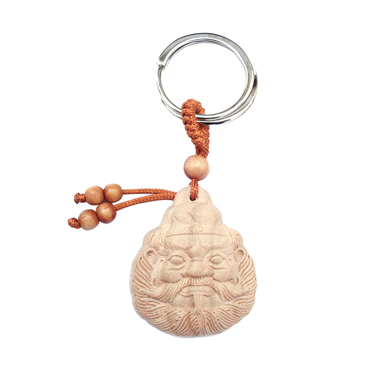 Peach Wood Pendant Bell Kur Key Button Pendant Pendant Necklace man and woman carry ornaments door god handlebar piece Divine Instrumental