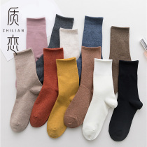 Socks women pile pile socks spring and autumn thin Korean version of thin stockings Japanese retro wild college wind tube womens socks tide