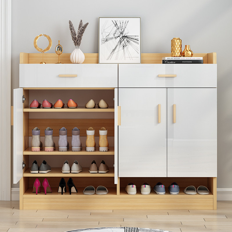 Painted shoe cabinet 2021 new home door porch cabinet doorway outside the corridor explosive style imitation solid wood shoe cabinet entry cabinet