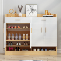 Baking lacquered shoe cabinet 2021 new home door Xuan Guan Cabinet Door External floor Bursting Imitation Solid Wood Shoe Cabinet Entrance Cabinet