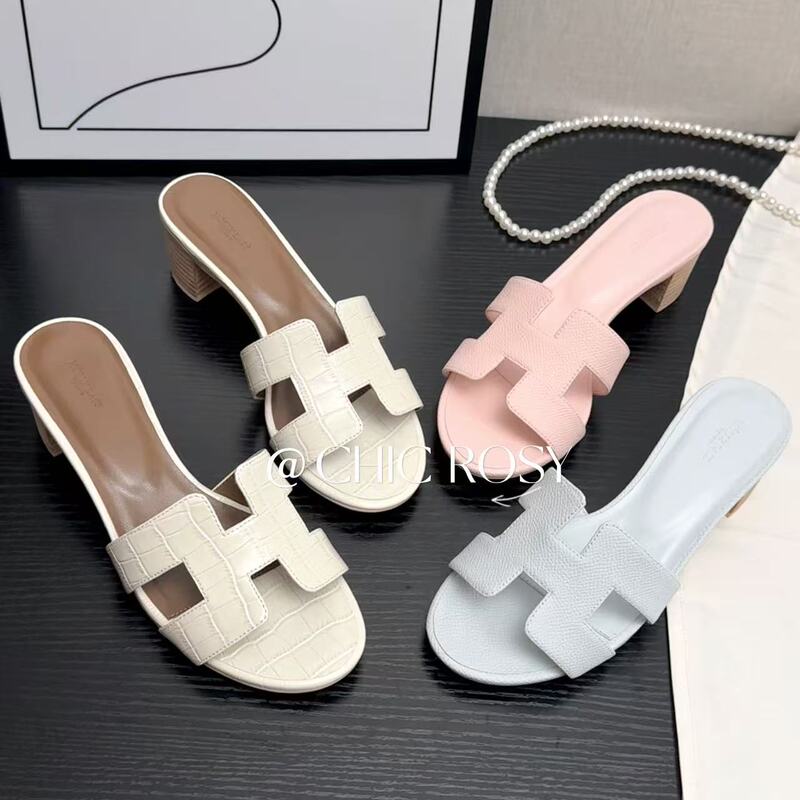 [Sheepskin Version] 2026 New H Slippers~ Horse-Keeping Girl Gd Version Genuine Leather Slippers H-Shaped Beach Slippers Sandals