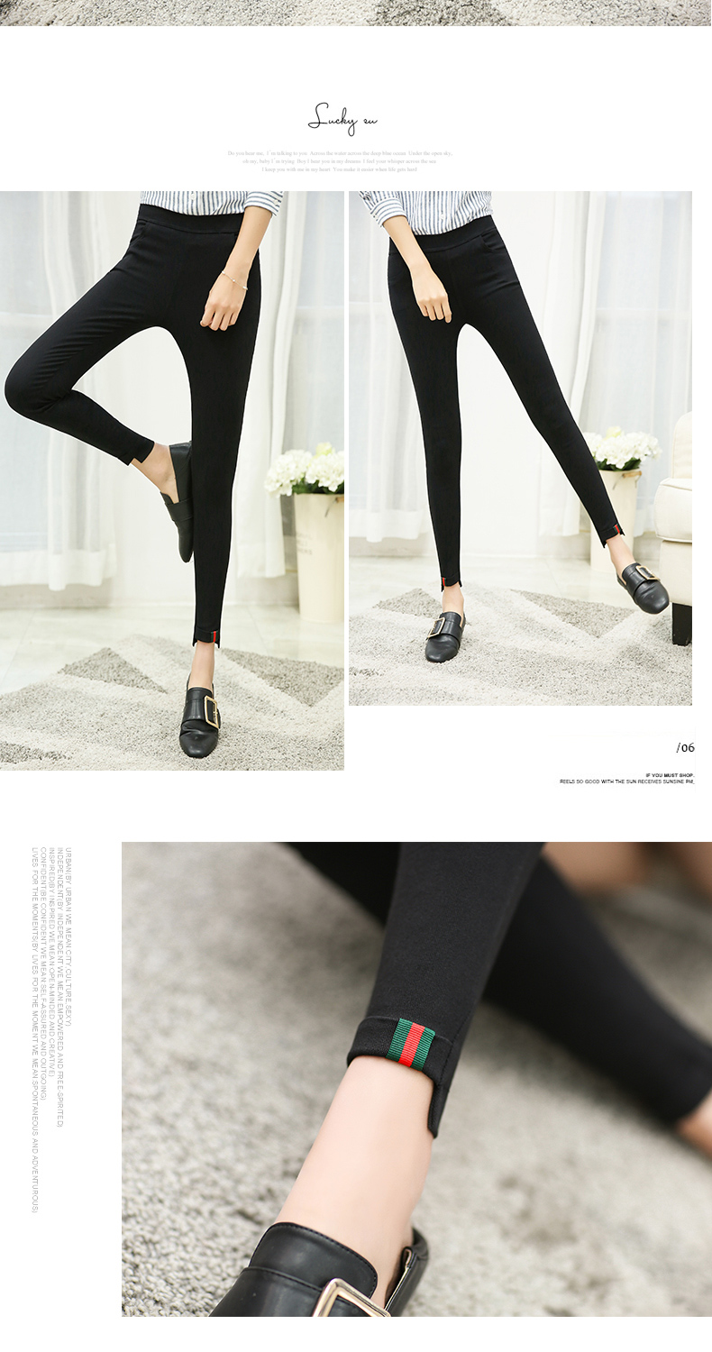 Quần legging xuân hè 2018 nữ mới phiên bản Hàn Quốc của quần skinny mỏng mỏng hoang dã mặc quần đen bó sát nữ quần baggy kaki nữ