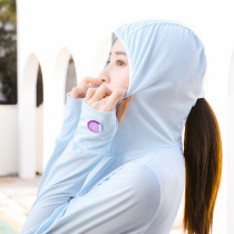 Sunscreen clothing 2021 new lock honey ice silk clothing womens summer thin breathable anti-UV long-sleeved hooded uv clothing