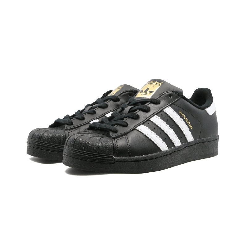 Adidas SUPERSTAR FOUNDATION J vỏ đầu màu đen và vàng trắng tiêu chuẩn giày thông thường B23642 - Dép / giày thường giày thể thao bitis nam