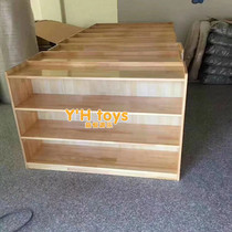 Kindergarten Cupboard Childrens Toy Rack Containing Composition Cabinet Hooded Teaching Aids Cabinet Solid Wood Bookcase Wooden Finishing Cabinet