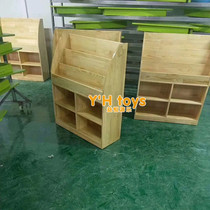 Kindergarten Plotbook Bookshelves Library Reading Room Landing Show Rack Children Plotbook Zhangzi pine solid wood bookcase