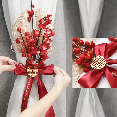 Wedding room layout wedding ceremony decoration new room bedroom living room men and women creative romantic Net red curtain ins decoration