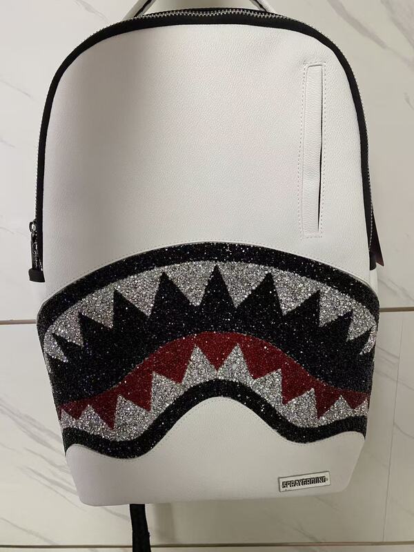 Shark Mouth Pattern Backpack, Full Diamond Backpack, Sprayground Backpack, Shark Mouth School Bag