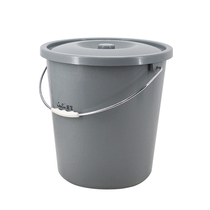 Drop resistant and durable plastic bucket with lid Portable storage bucket Gray thickened round cleaning bucket Large bucket 20 liters