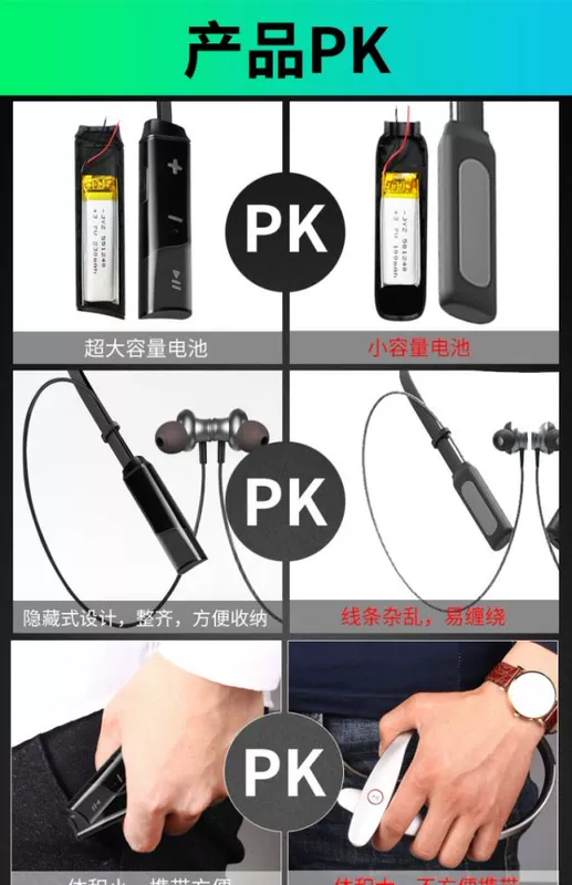 Apple không dây Bluetooth thao tai nghe chạy cổ dây kiểu double-tai loa siêu trầm có thể Vibrato MP3 - Phụ kiện MP3 / MP4