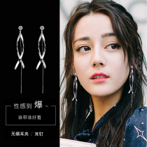 Korean simple temperament long tassel earrings personality Joker Super fairy Net red earrings earrings earrings earrings female
