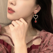 Palace style earrings retro gentle white baroque love Pearl wine red water drops earrings earrings earrings earrings ear clips