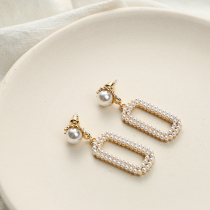 South Korea East Gate suitable for round face long pearl earrings female temperament face thin earrings earrings earrings
